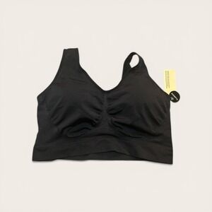 Shapermint Truekind Black Bralette 4XL Light Padded Wireless Comfort Lounge New